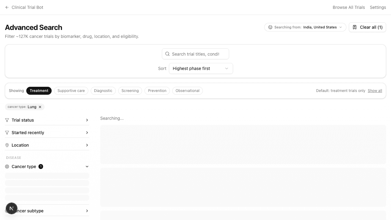 Free-text search and sort dropdown