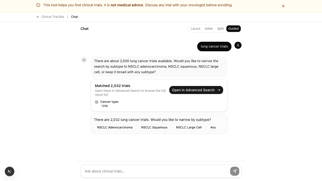 Clarify chips for a broad query